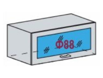 Шкаф газовка со стеклом навесной ШВГС-800 "Ницца" (Дуб фактурный серый)