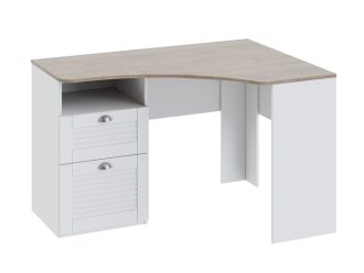 Угловой письменный стол с ящиками Ривьера ТД-241.15.03 (Дуб Бонифацио / Белый)