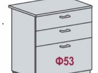 Шкаф напольный, 3 ящика, со столешницей ШН3Я 800 (Дуб фактурный серый)