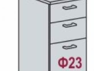 Шкаф напольный, 3 ящика, со столешницей ШН3Я 400 (Дуб фактурный серый)
