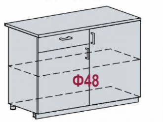 Шкаф напольный, 1 ящик, со столешницей ШН1Я 1201 (Дуб фактурный серый)