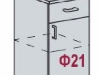 Шкаф напольный, 1 ящик, со столешницей ШН1Я 400 (Дуб фактурный серый)