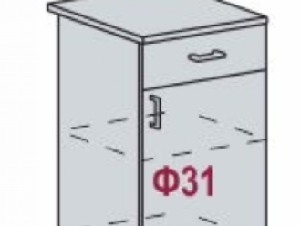 Шкаф напольный, 1 ящик, со столешницей ШН1Я 500 (Дуб фактурный серый)