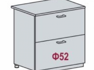 Шкаф напольный, 2 ящика, со столешницей ШН2Я 800 (Дуб фактурный серый)