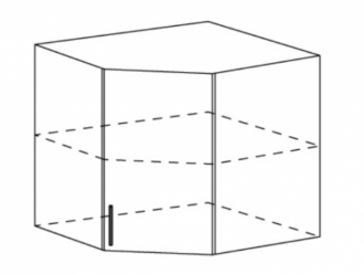 Шкаф угловой верхний 60 Ева (Белый, Тирамису Софт)