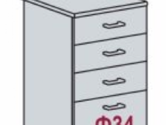 Шкаф напольный, 4 ящика, со столешницей ШН4Я 500 (Дуб фактурный серый)