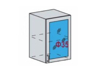 Шкаф витрина навесной ШВС-500 "Ницца" (Дуб фактурный кремовый)