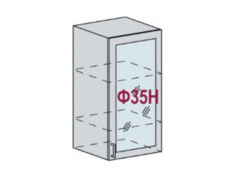 Шкаф витрина навесной ШВС-509 "Ницца" (Дуб фактурный кремовый)