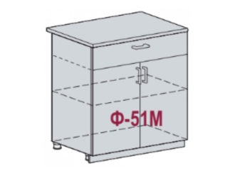 Шкаф напольный, 1 ящик ШН-1Я 800 Ницца (Дуб фактурный кремовый)