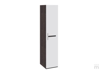 Шкаф для белья с 1-й дверью «Фьюжн» ТД-260.07.01 (Белый глянец, Венге Линум)