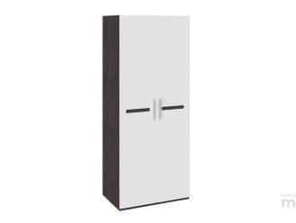 Шкаф для одежды с 2-мя дверями «Фьюжн» ТД-260.07.02 (Белый глянец, Венге Линум)