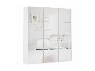 Прайм 3-х дверный (фасад зеркало) Белый глянец  1800 (Высота 230 см)