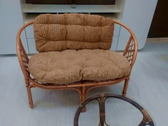 Bahama Подушка для кресла, ткань коричневая (верхняя – 38*44 см; нижняя – D 50 см)
