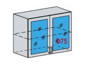 Шкаф витрина навесной ШВС-1000 "Ницца" (Дуб фактурный кремовый)
