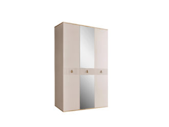 Шкаф 3-х дверный Rimini Solo с зеркалом Слоновая кость/Золото РМШ1/3(s)