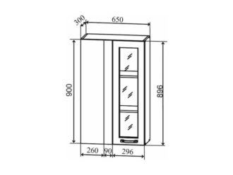 Шкаф верхний угловой стекло высокий Гранд ВПУС 650