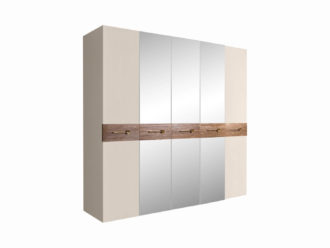 Шкаф 5-дверный с зеркалами Bogemia Wood БМШ1/5(Wo) (Слоновая кость)