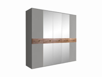 Шкаф 5-дверный с зеркалами Bogemia Wood БМШ1/5(Wo) (Grey)